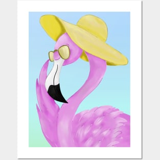 Summer flamingo Posters and Art